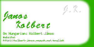 janos kolbert business card